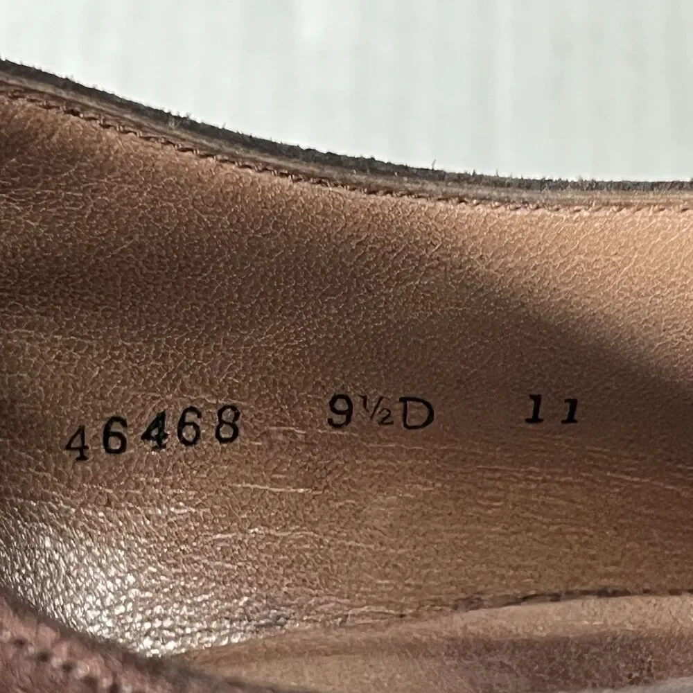 Bally Mens Sz 9.5 Brown Suede Wingtip Oxford Derby Brogue Shoes Made in Italy